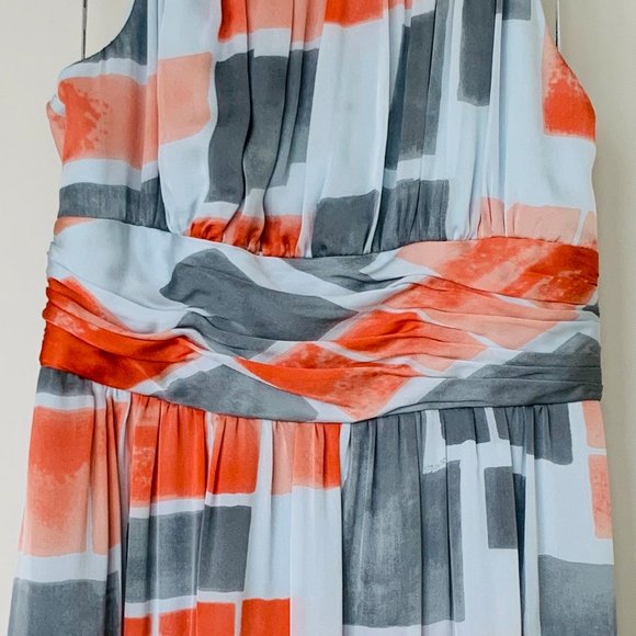 Kay Unger Geometric Soft Silk Midi Dress - GREAT AS A WEDDING GUEST!! - Picture 4 of 10